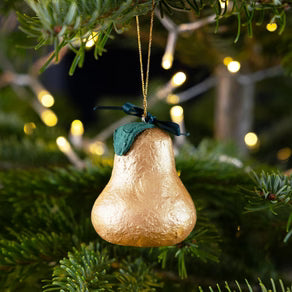 Handmade Gold Pear Christmas Tree Decorations