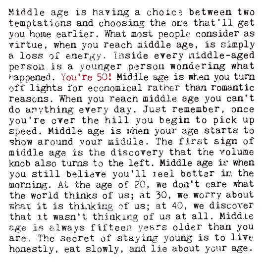 50th Birthday Card with Quotes about aging
