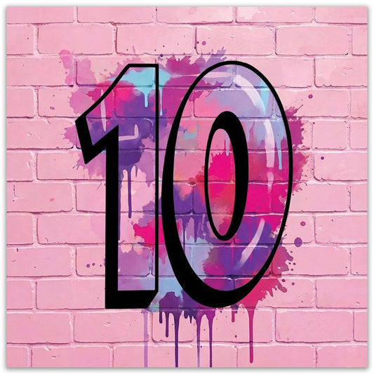 Age 10 Graffiti Style Birthday Card