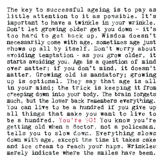 90th Birthday Card with Quotes