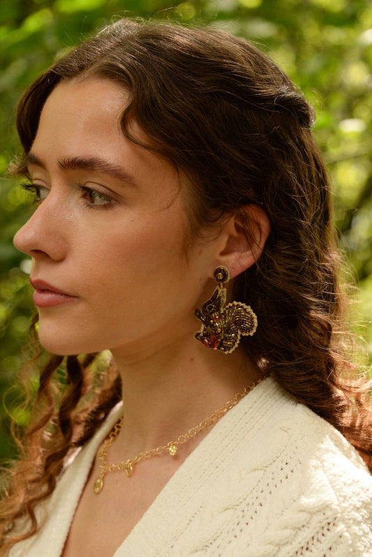 Squirrel Beaded Earrings