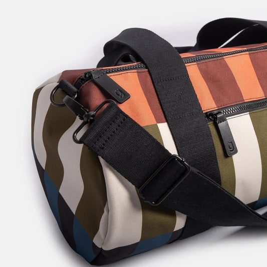 Retro Stripe Duffel Gym Bag