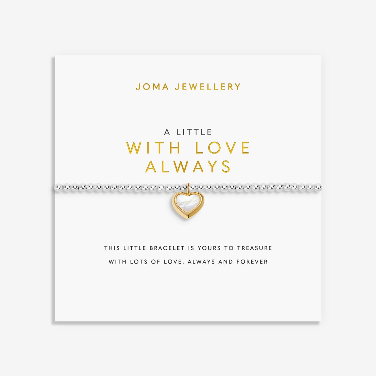 A Little 'With Love Always' Bracelet In Silver and Gold Plating