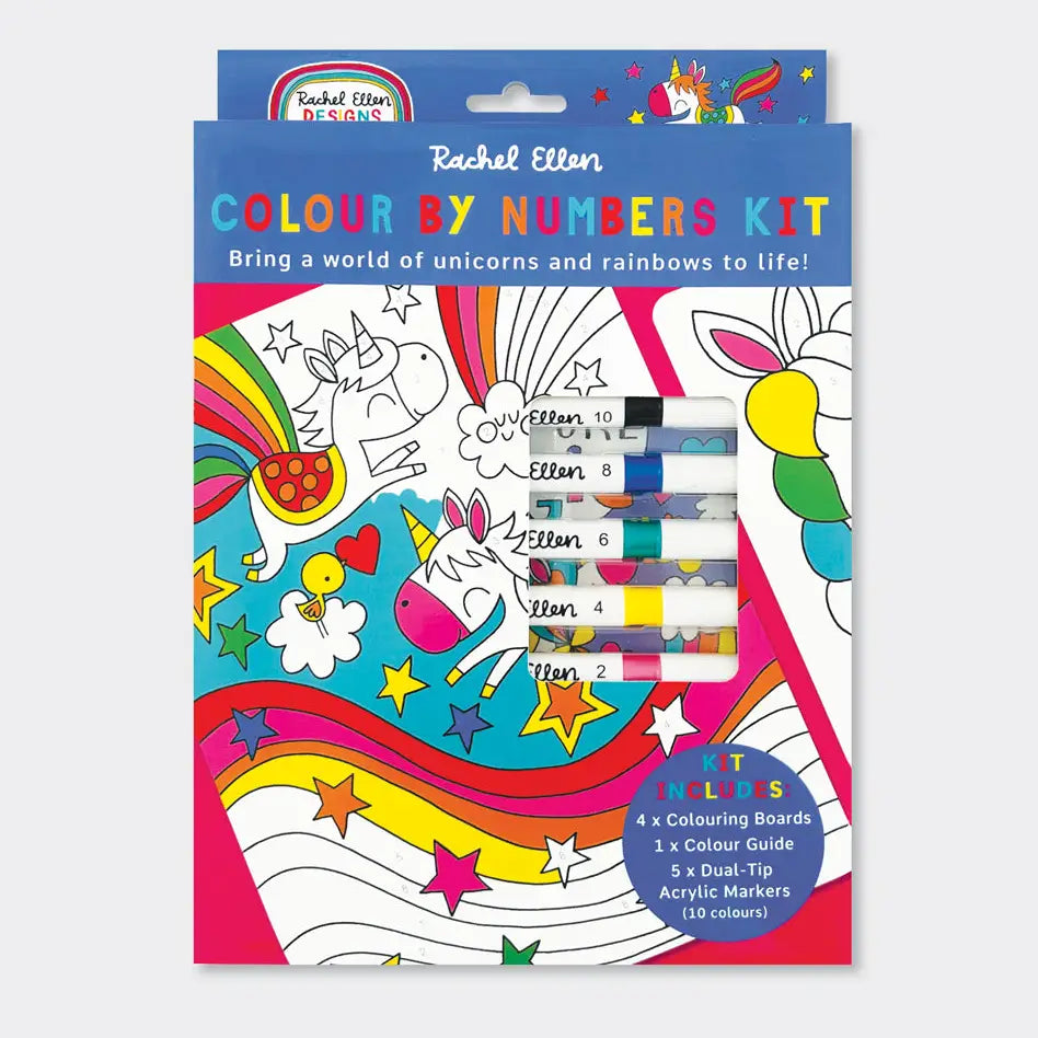Colour by Numbers Kit - Unicorns & Rainbows