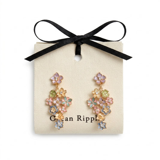 14ct Gold Plated Pastel Garden Cascade Earrings