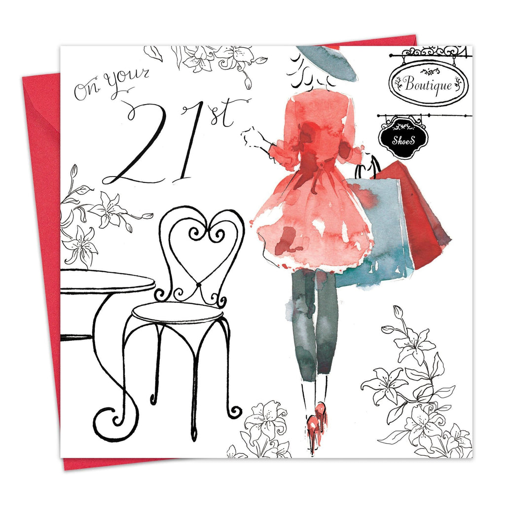 21st Birthday Card For Her - Swarovski Crystal Hand Finished
