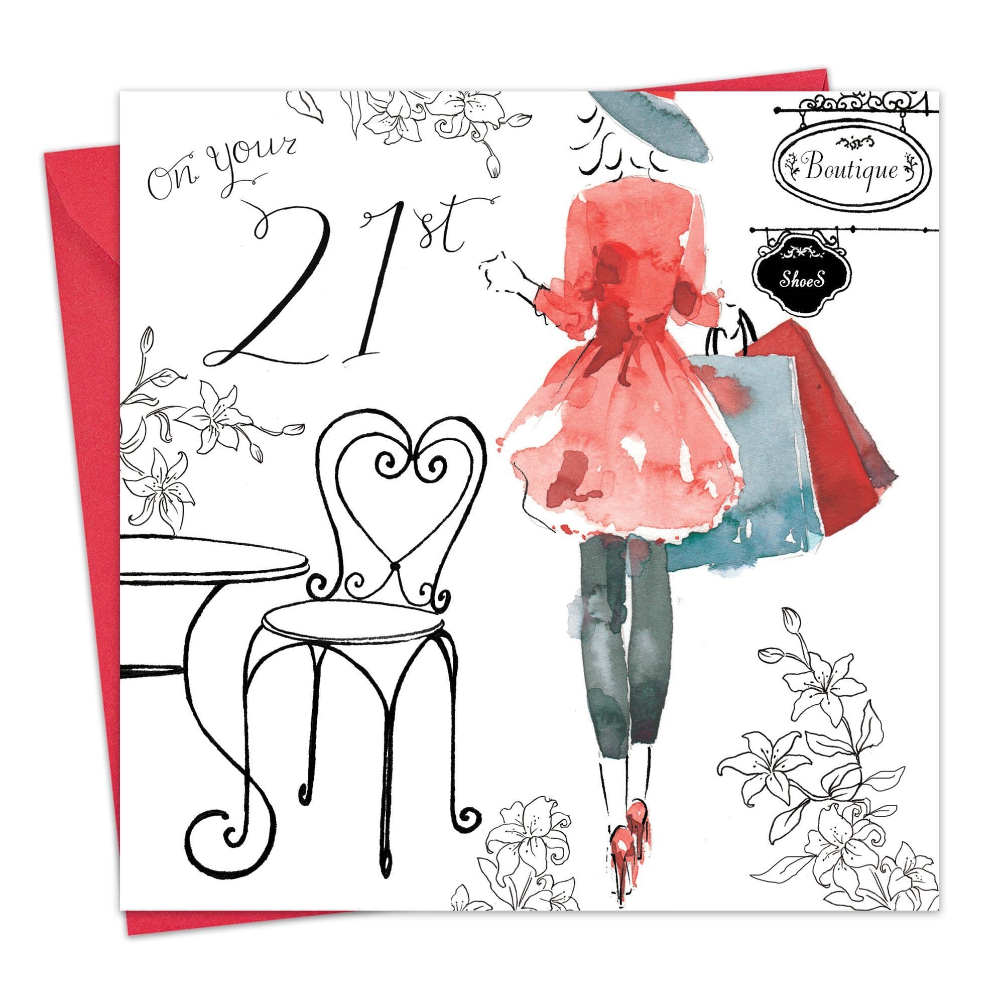 21st Birthday Card For Her - Swarovski Crystal Hand Finished