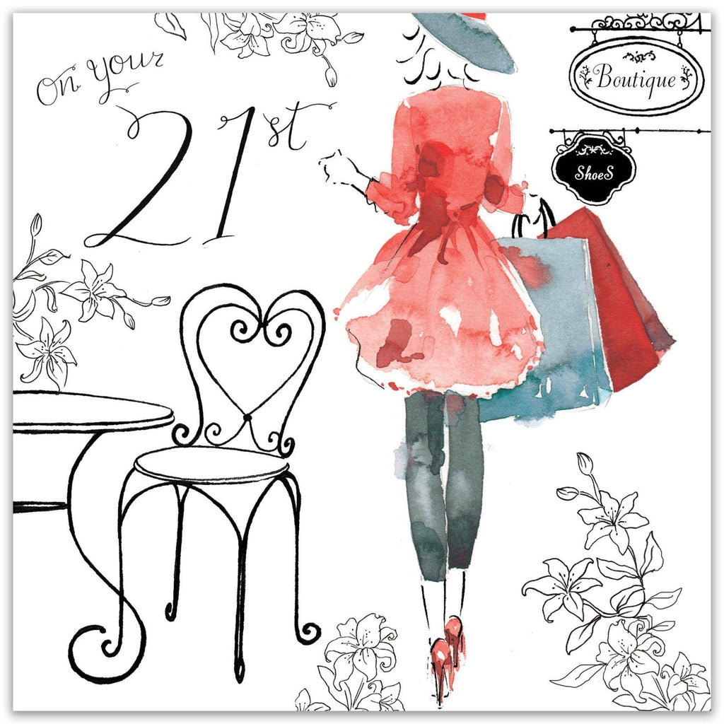 21st Birthday Card For Her - Swarovski Crystal Hand Finished