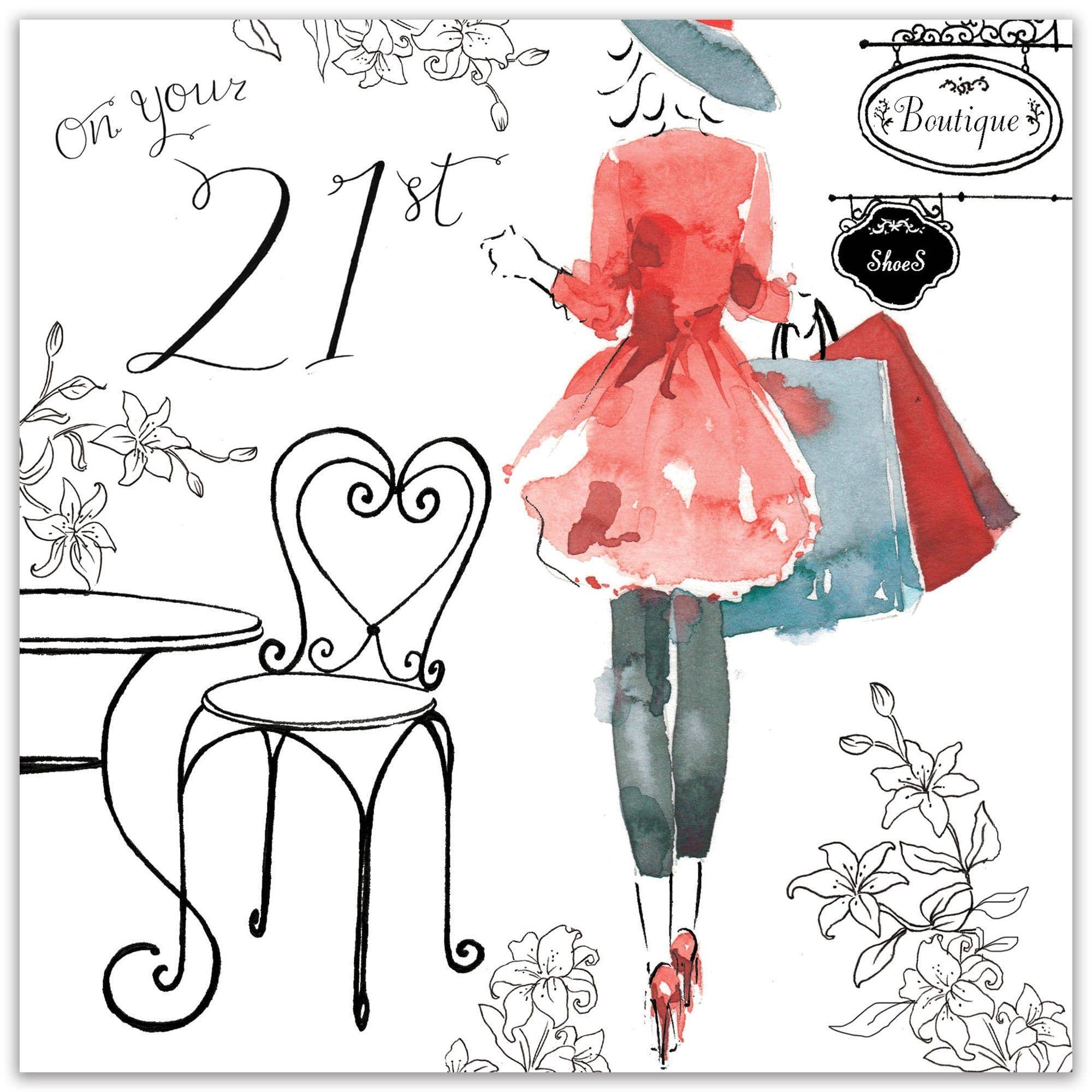 21st Birthday Card For Her - Swarovski Crystal Hand Finished