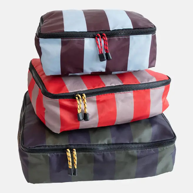 Multi-Stripe Set of 3 Handle Packing Cubes