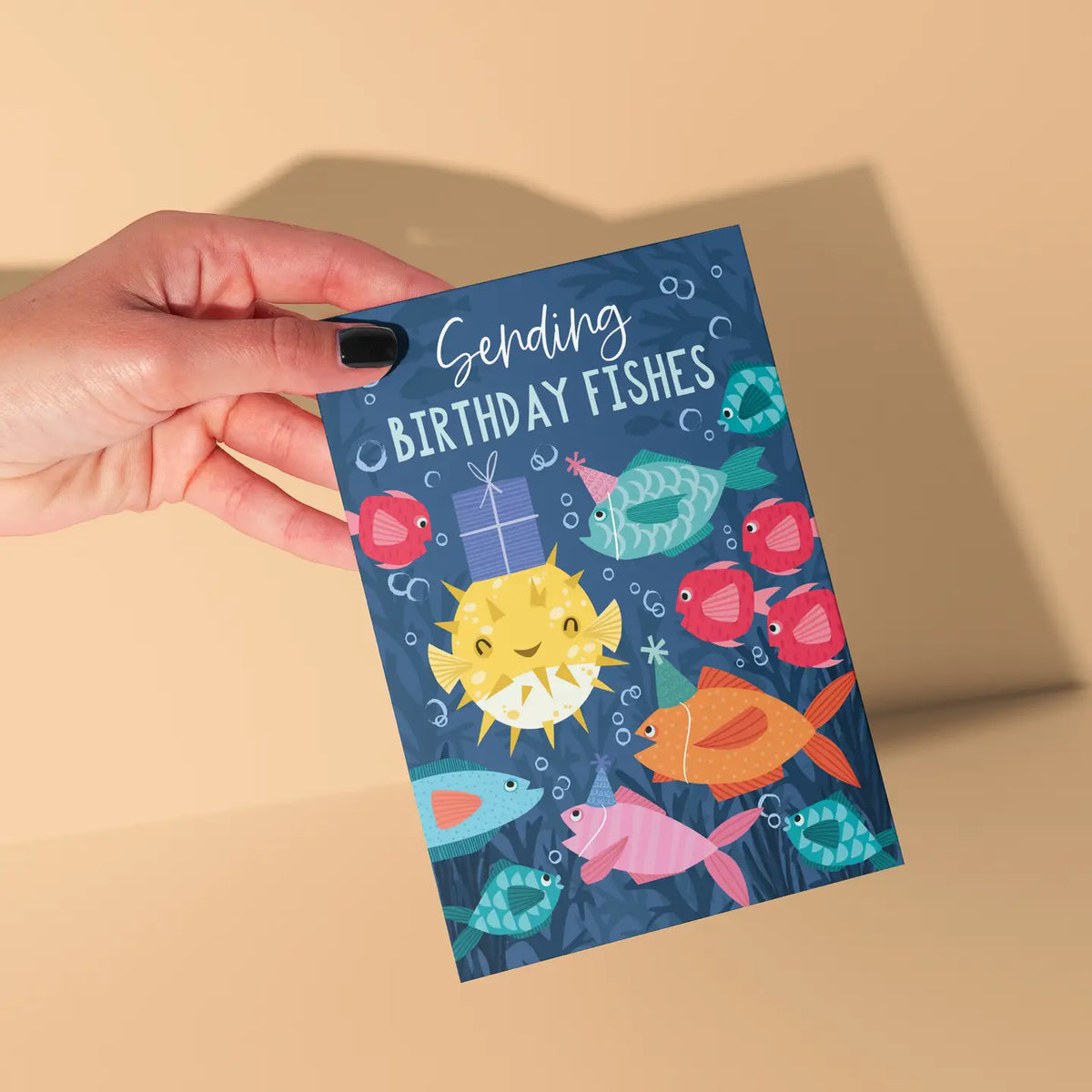 'sending Birthday Fishes' Birthday Greeting Card