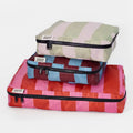 Mixed Multi-Stripe Print Set of 3 Packing Cubes