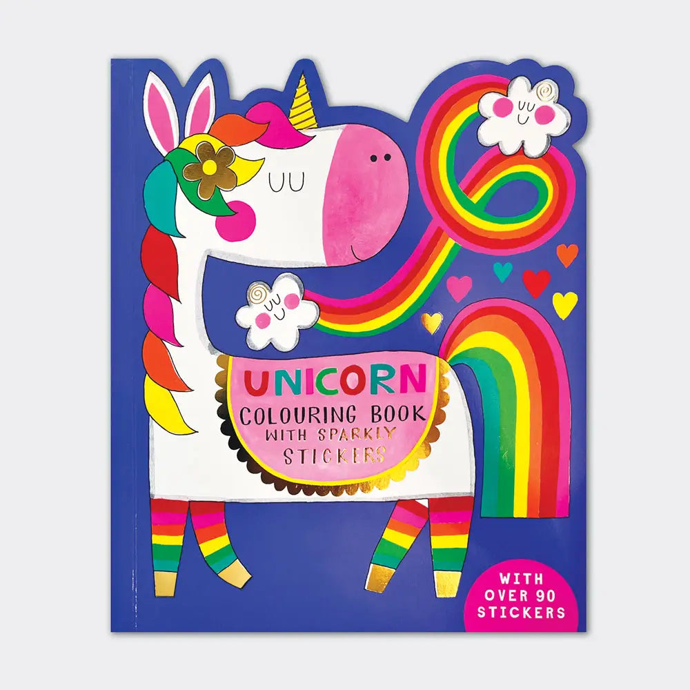 Unicorn Die-Cut Colouring Book with Stickers