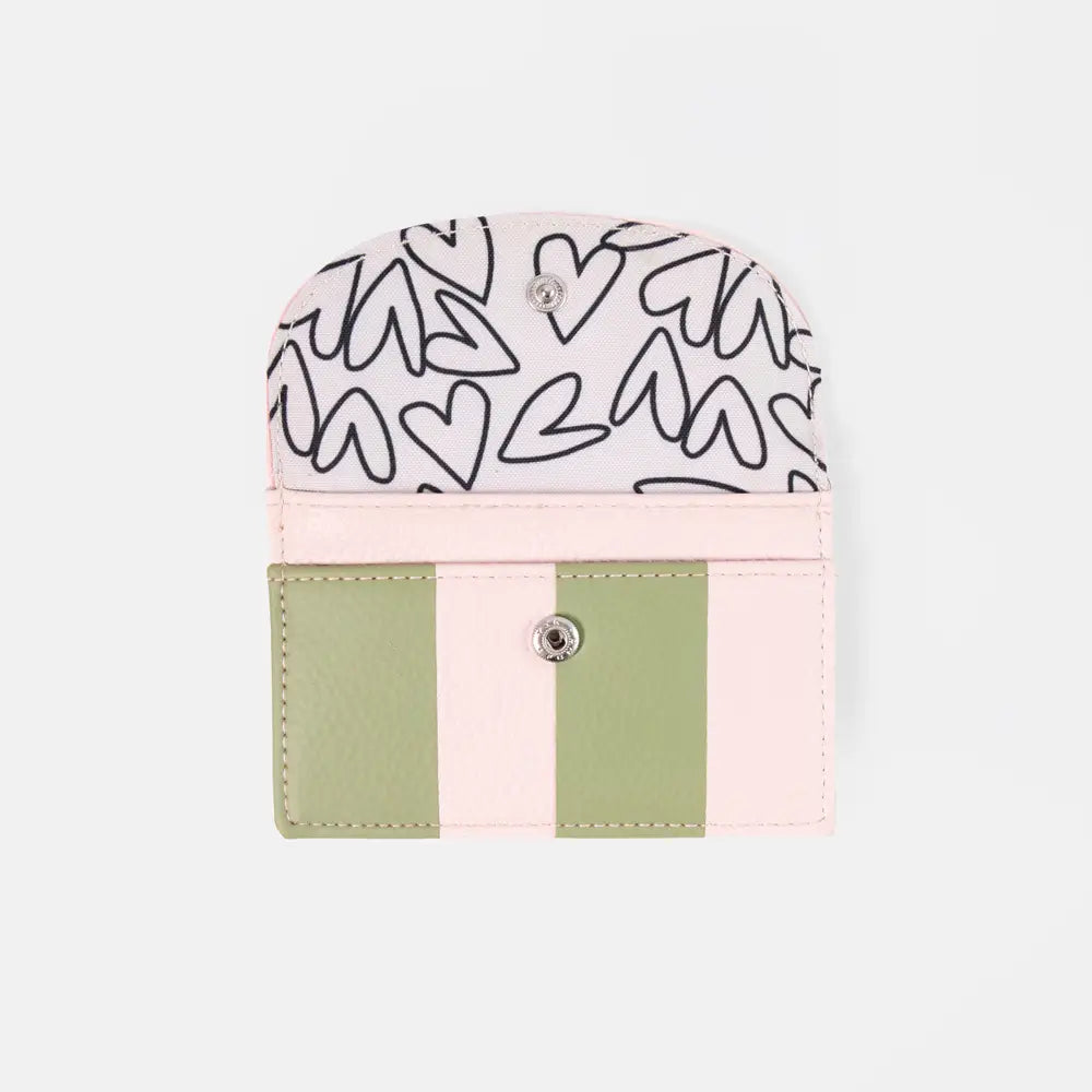 Green/Pink Stripe Cardholder Coin Purse