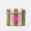 Pink/Green Stripe Large Vanity Case