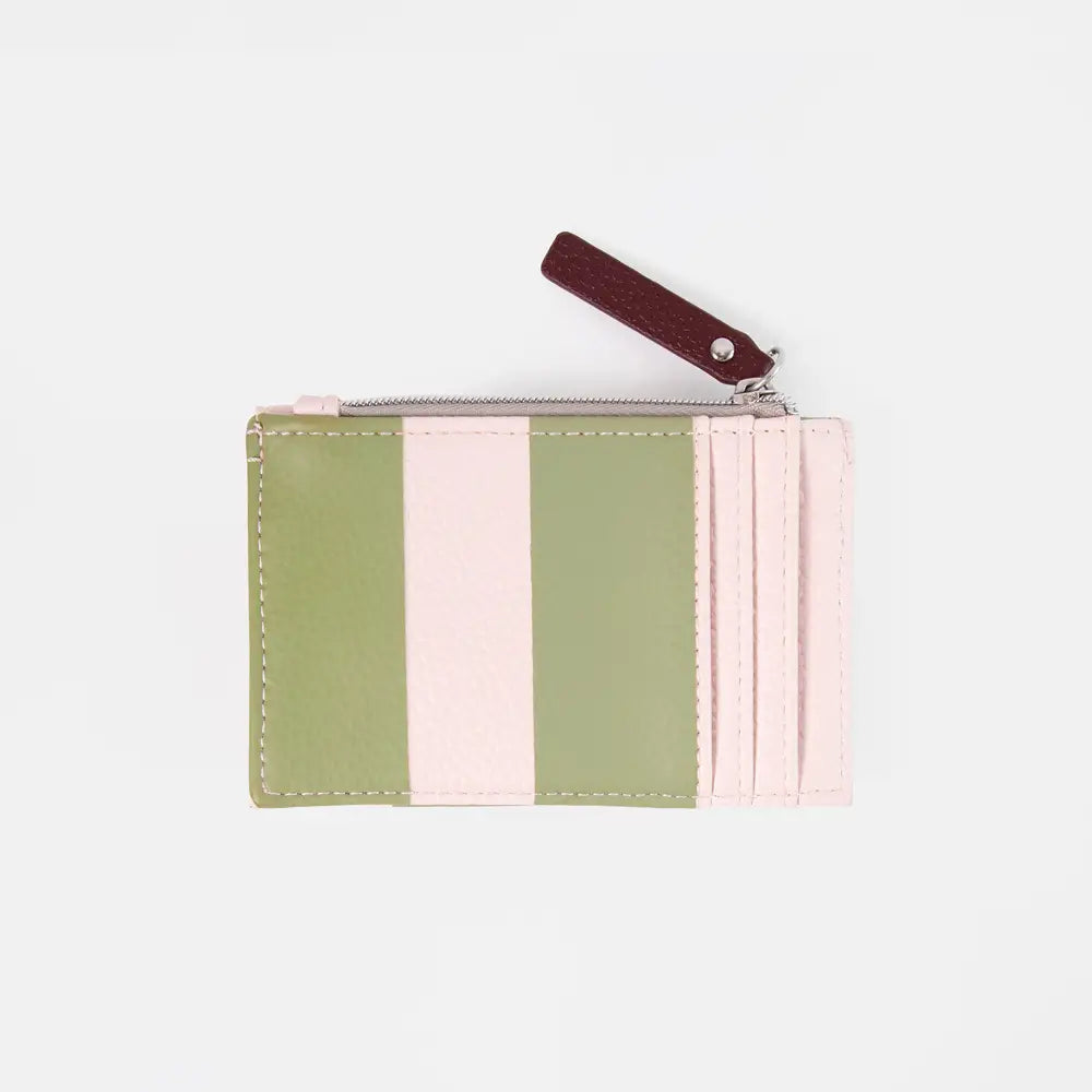 Green/Pink Stripe Cardholder Coin Purse