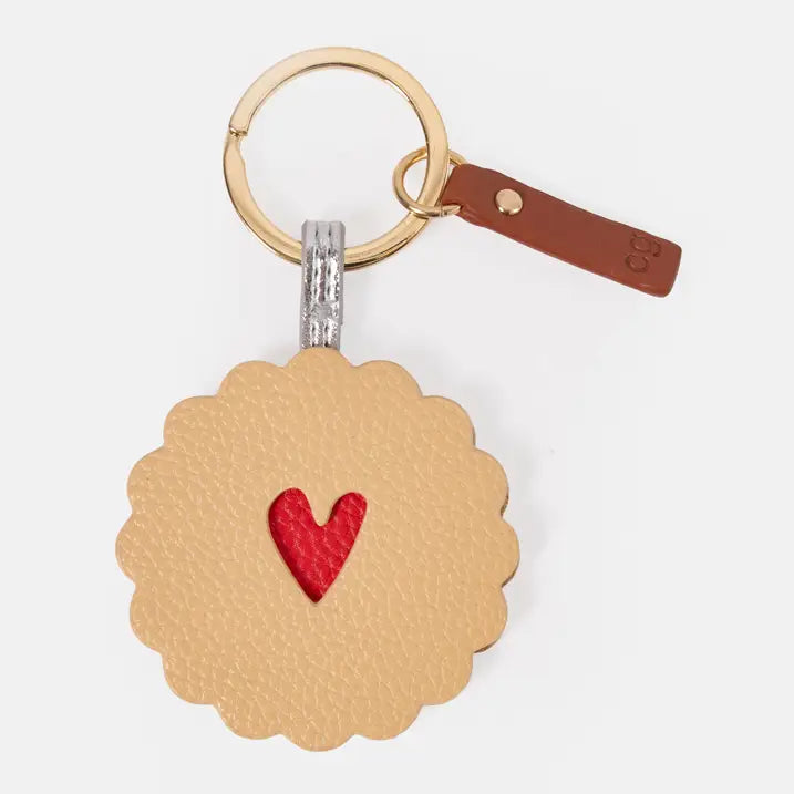 Heart Jam Biscuit Novelty Keyring / Bag Charm