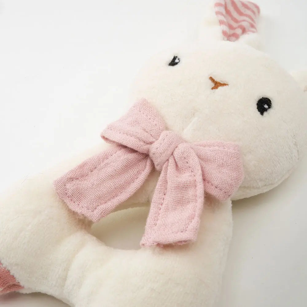 Rabbit Rattle - Pink (Organic Cotton)