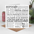 Merry Christmas Card, Typographic Word Cloud Design - Typographic Card