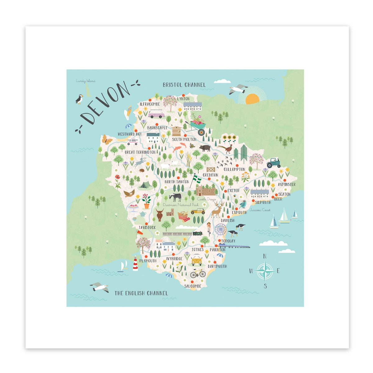 Map of Devon Print