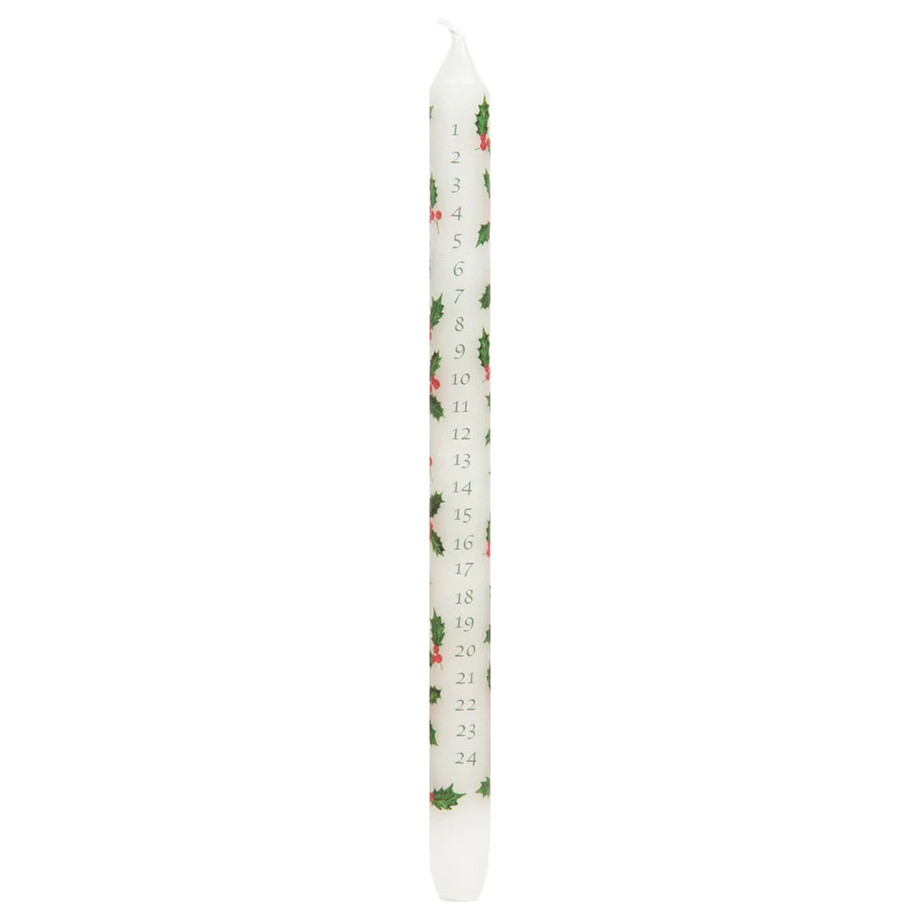Botanical Holly Christmas Advent Candles