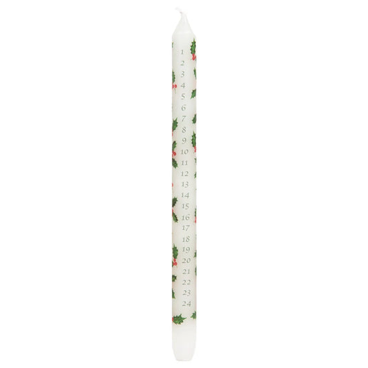 Botanical Holly Christmas Advent Candles