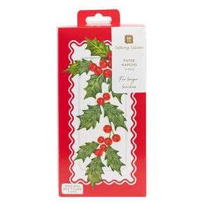 Holly Long Lunch Paper Napkins