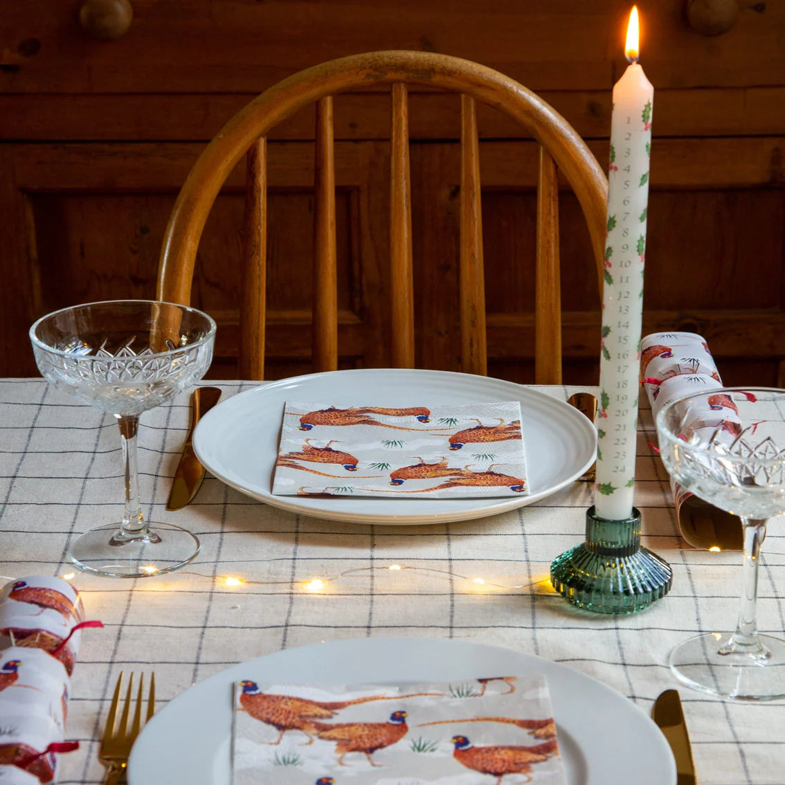 Botanical Holly Christmas Advent Candles