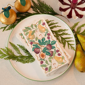 Autumnal Fruit Long Lunch Paper Napkins