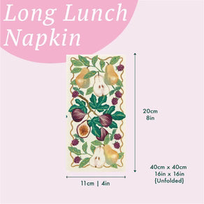 Autumnal Fruit Long Lunch Paper Napkins