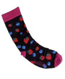 Doris & Dude Black Strawberry Socks - UK 3-7
