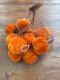 Bag of mini velvet pumpkins