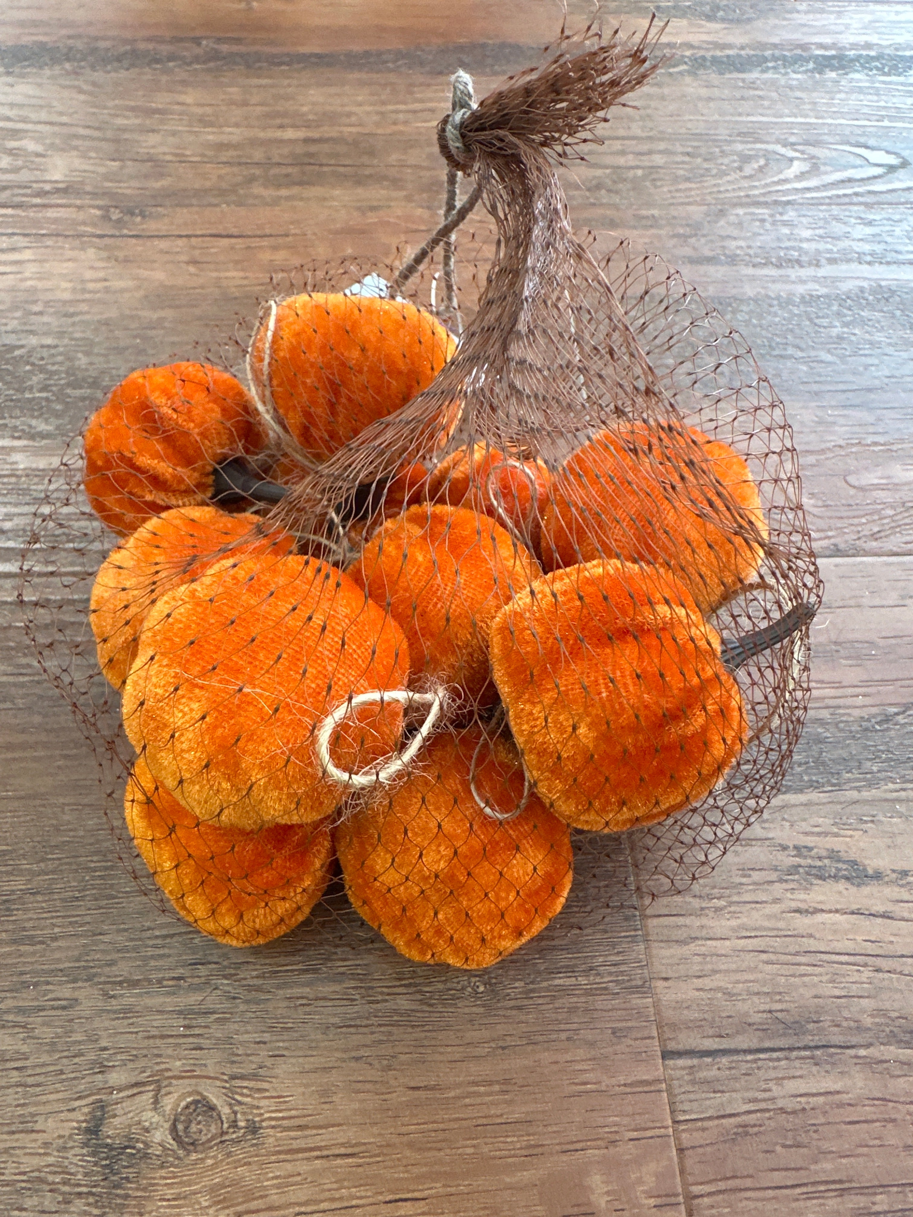 Bag of mini velvet pumpkins