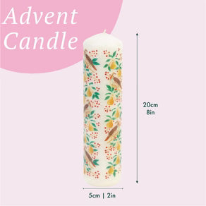 Partridge & Pear Advent Pillar Candle