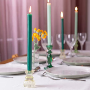 Green Straight Dinner Candles