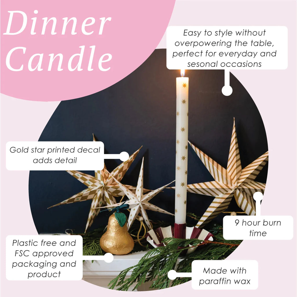 Gold Star Straight Dinner Candles