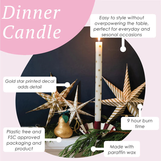 Gold Star Straight Dinner Candles