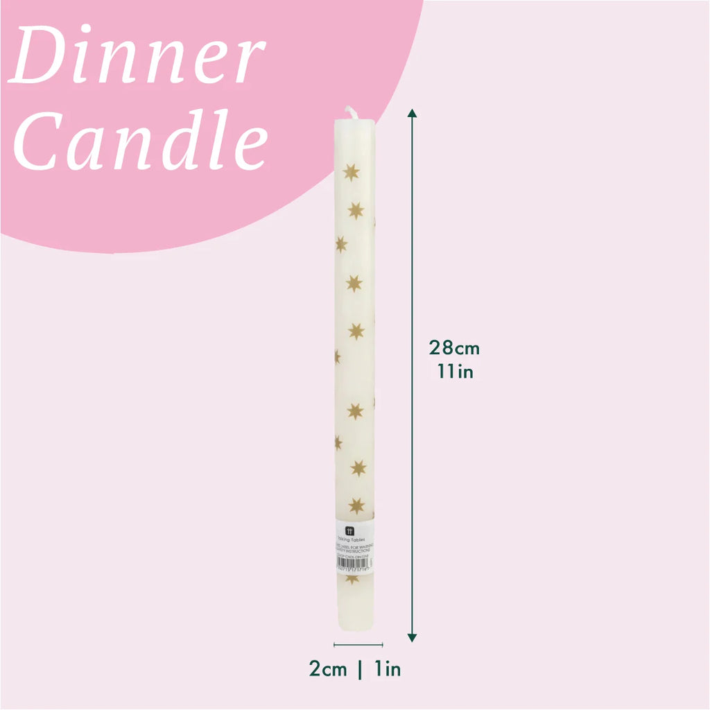 Gold Star Straight Dinner Candles