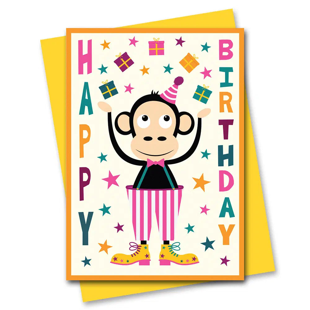 Juggling Monkey - Birthday Card