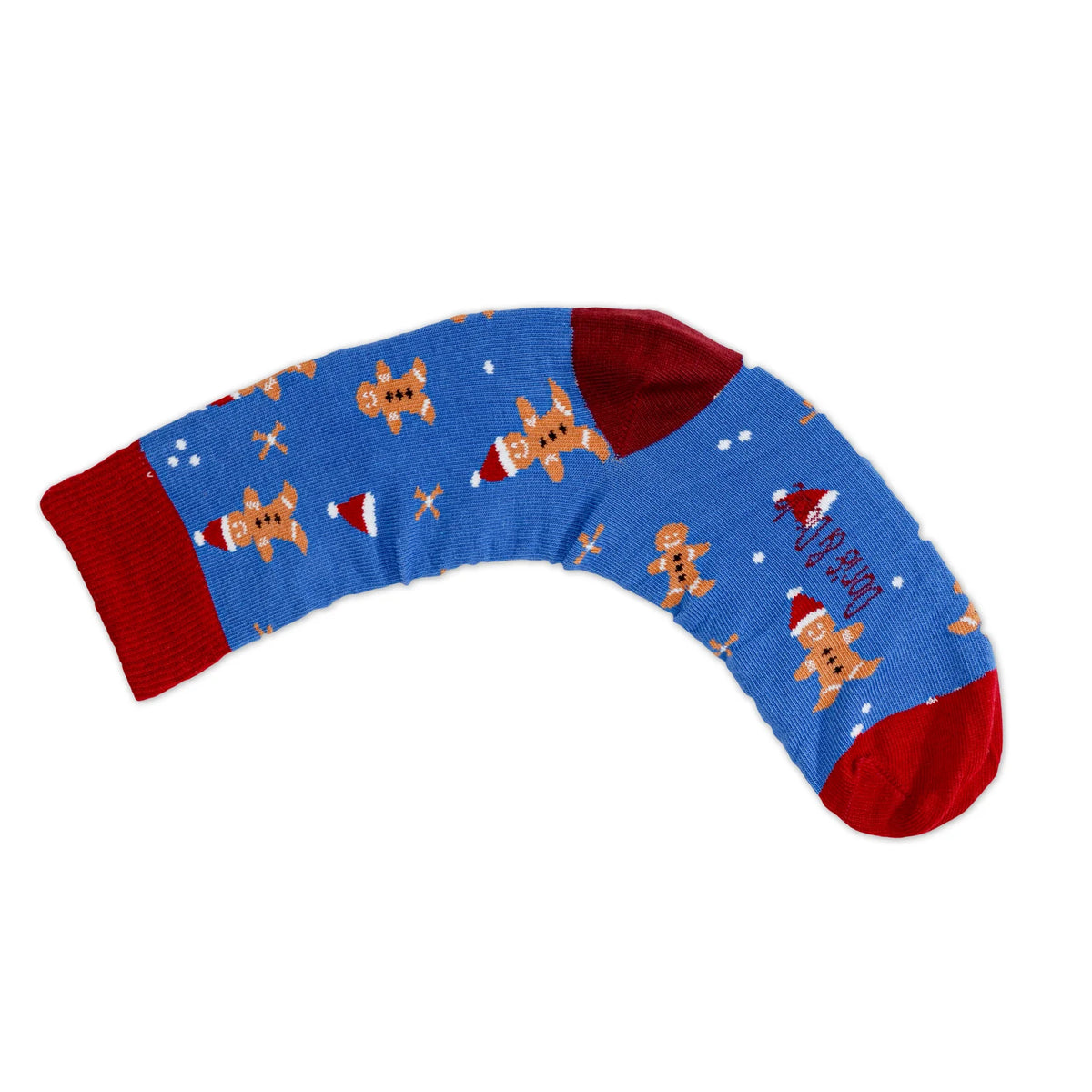 Doris & Dude Blue Gingerbread Man Christmas Socks