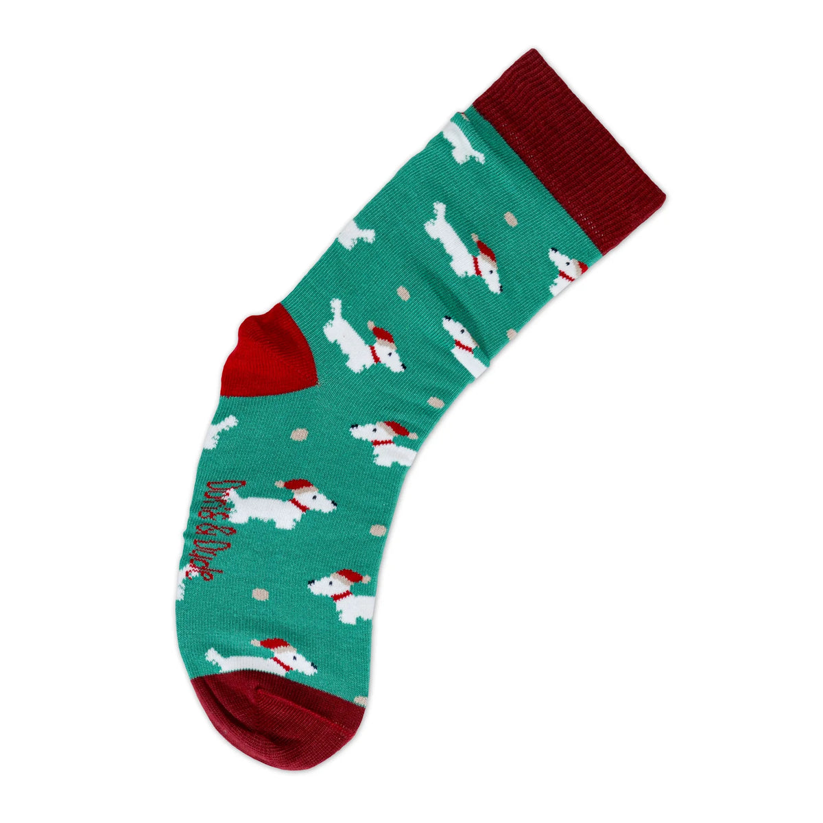 Doris & Dude Green Scottie Dog Christmas Socks