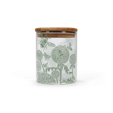 Kate Heiss Woodland Green Floral Glass Storage Jar - 750ml