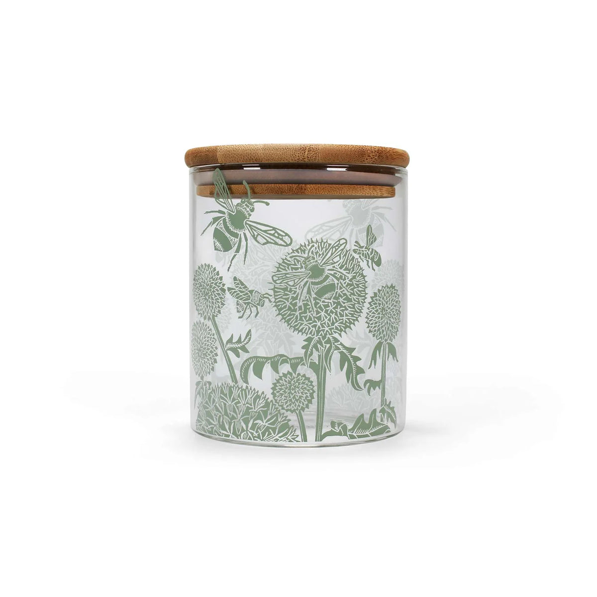 Kate Heiss Woodland Green Floral Glass Storage Jar - 750ml
