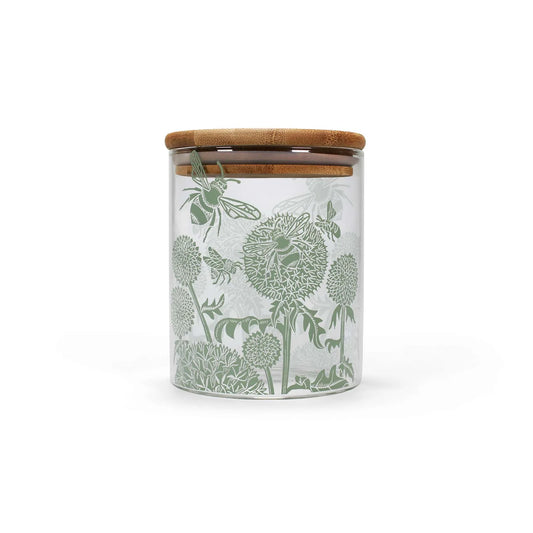 Kate Heiss Woodland Green Floral Glass Storage Jar - 750ml