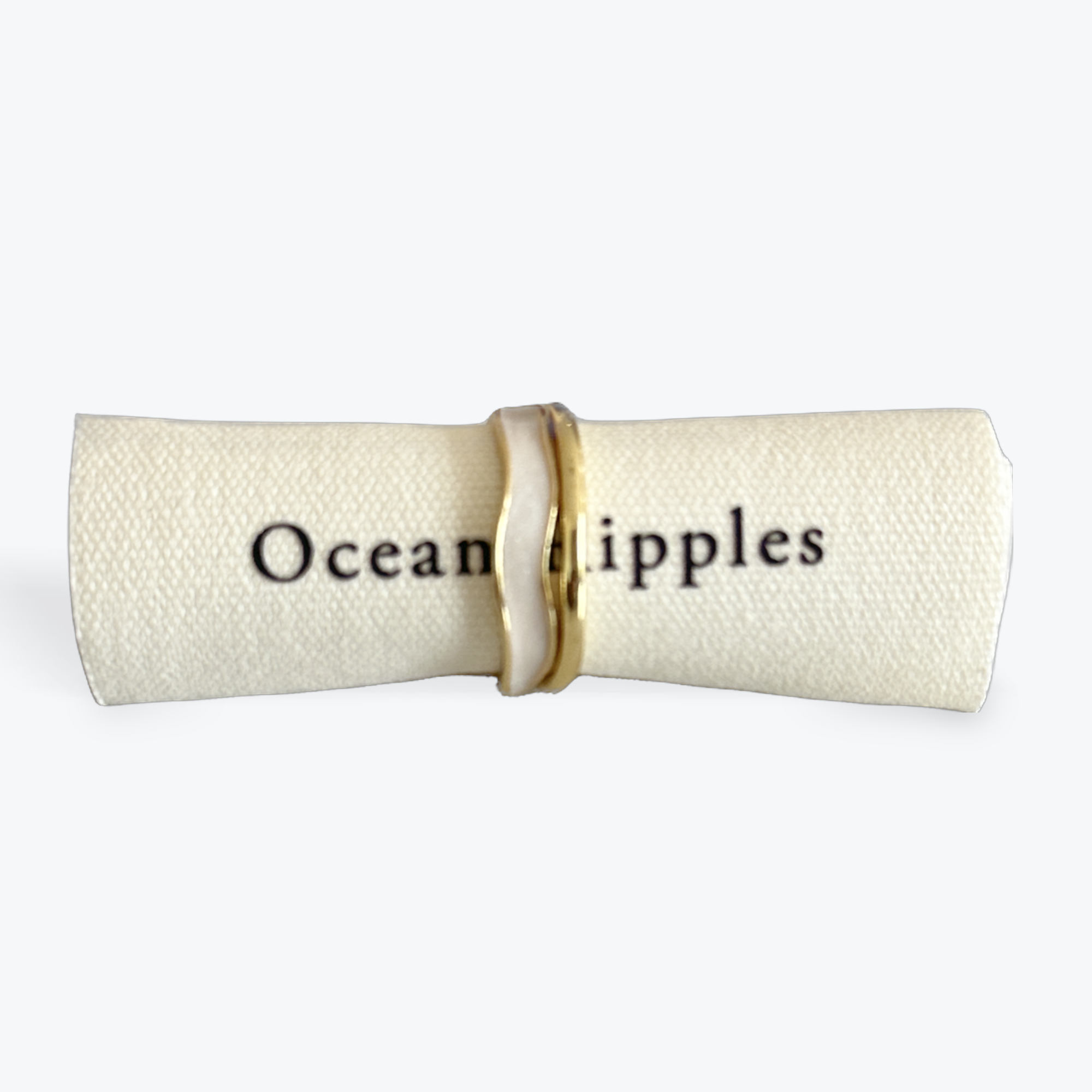 14ct Gold Plated Gold & Ivory Oil Drip Adjustable Ring