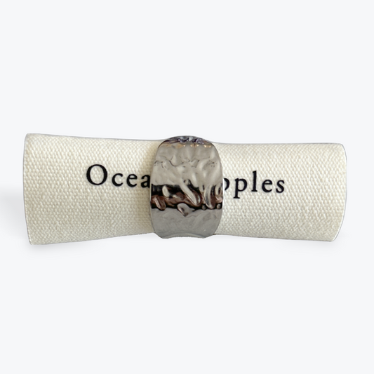 18ct Gold Plated Hammered Crossover Adjustable Ring - Available in Silver