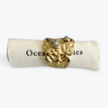 18ct Gold Plated African Turquoise Hammered Ring