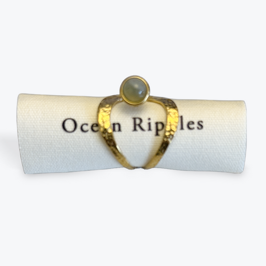 18ct Gold Plated Green Aventurine Wrap Ring