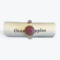 18ct Gold Plated Rhodochrosite Open Top Ring