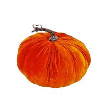Orange Velvet Pumpkin Ornament - Large